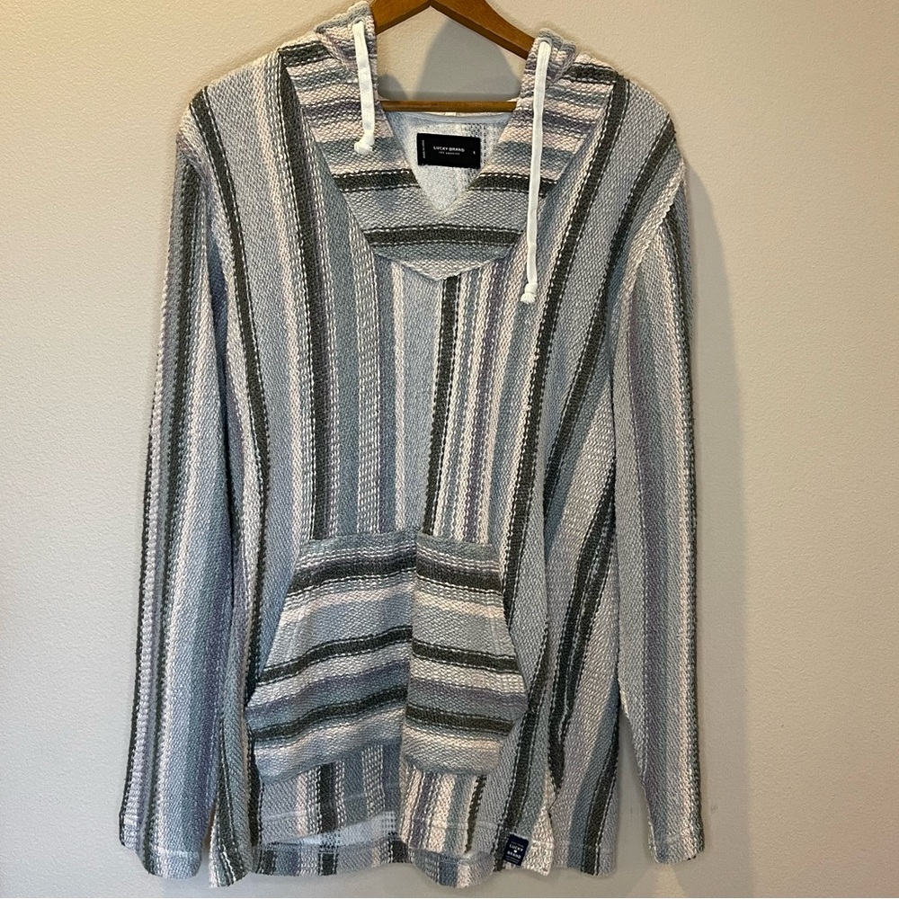 Lucky Brand Striped Baja Hoodie Size L